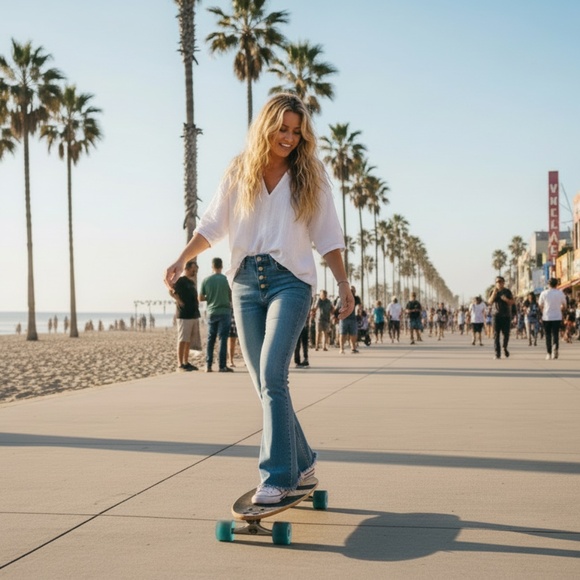 Denim - Raw Hem Flare Jeans